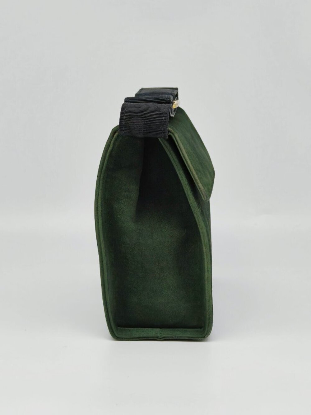 Salvatore Ferragamo Green Suede Crossbody Bag Vara Bow Mini Flap - Picture 8 of 13